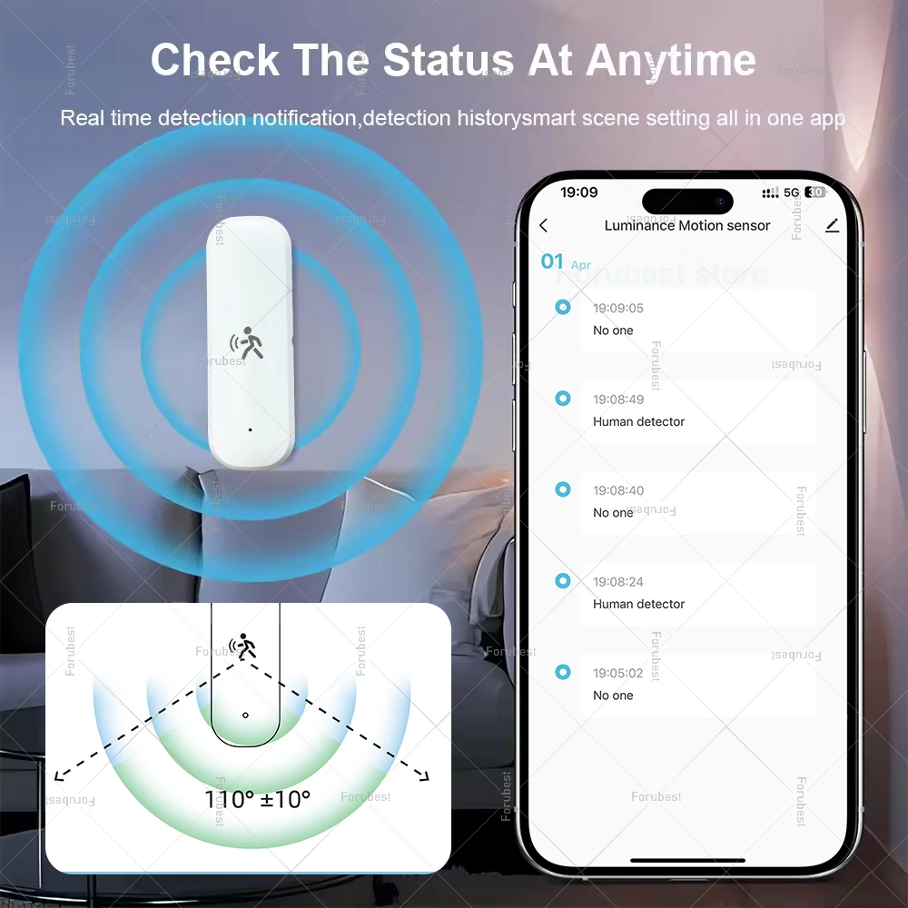 Tuya Zigbee Human PIR Motion Sensor Light Infrared Detector With Temperature Humidity Detection Meter Smart Life Home Automation-3