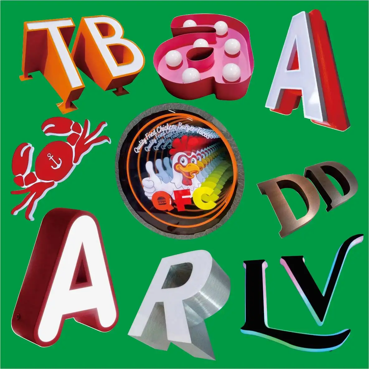 Customized LED store billboards, neon lights signage metal backlit letters, acrylic letter signs, outdoor signs, LED signs-5