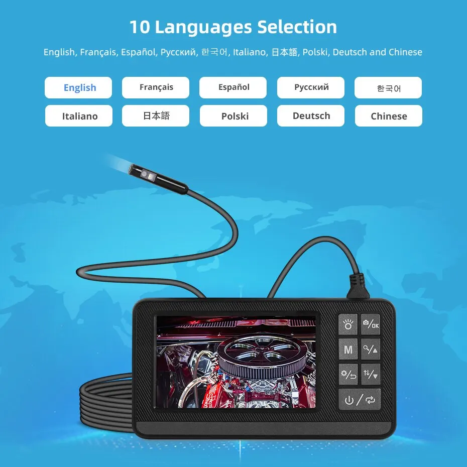 KERUI Dual Lens Industrial Endoscope Inspection Camera 4.3