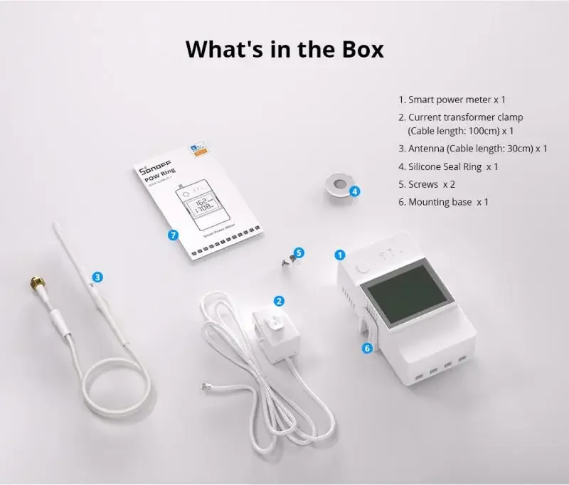 SONOFF POWCT WiFi POW Ring Smart Power Meter Switch 100A Energy Monitor Split Core Current Transformer Data Hold eWeLink Control-2