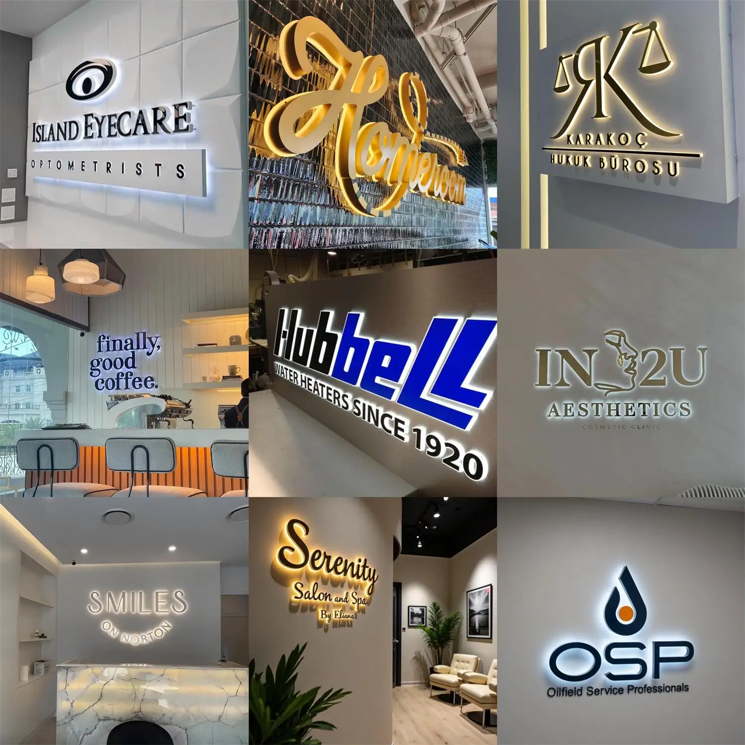 Custom 3d  letters Backlit Signs Business Logo Signage Led illuminated Metal Decor for wall Lighted up advertise Outdoor Salon-3