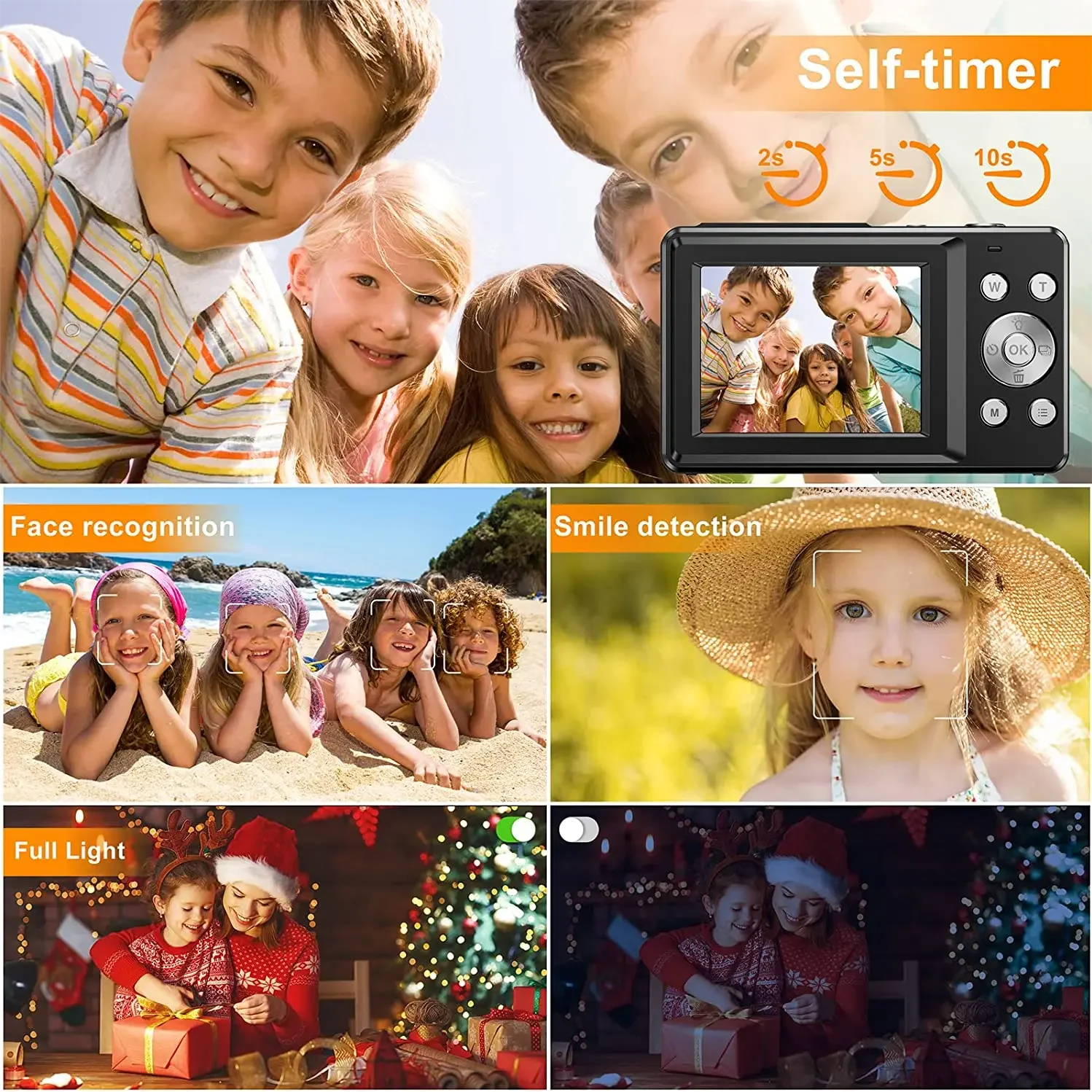 HD 1080P 2.4 inch digital Camera Rechargeable Cameras with 16x Zoom Compact Camera 44MP Cameras for kids Beginner Camera-6