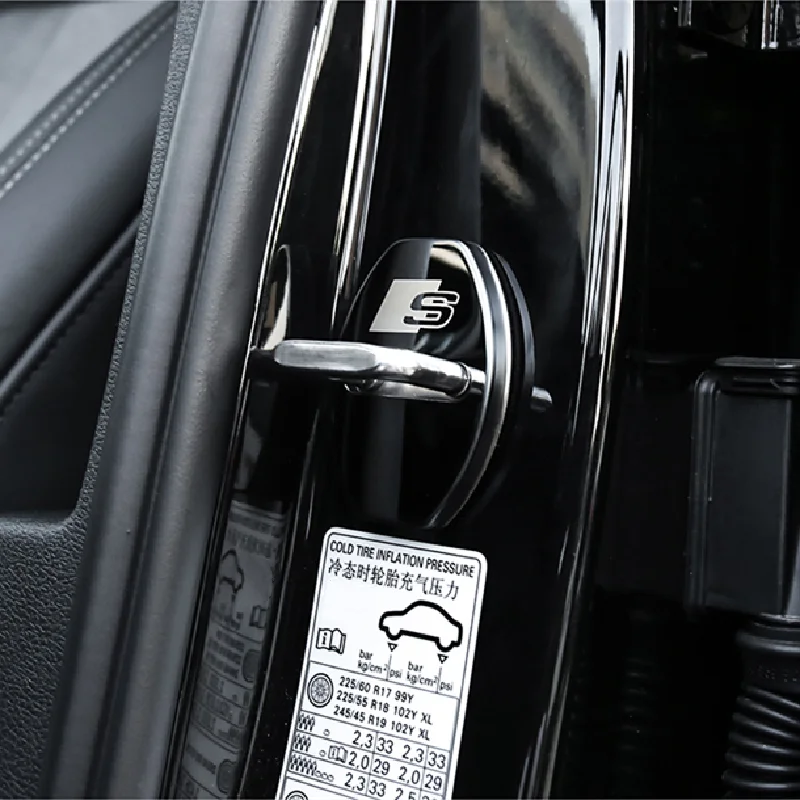 4PCS Car Door Lock Cover Case For Audi Sline A6 A4 A3 A7 A5 Q3 Q5L Q7 Q2 S4 S5 S6 S7 S8 TT RS3 RS4 RS5 RS6 TTS Accessories-4