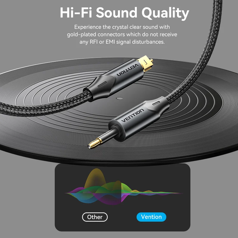 Vention Hi-Fi Optical Fiber Audio Cable Dolby DTS 5.1 Digital Optical Cable for TV Soundbar Home Theater PS5 Xbox Toslink SPDIF-2