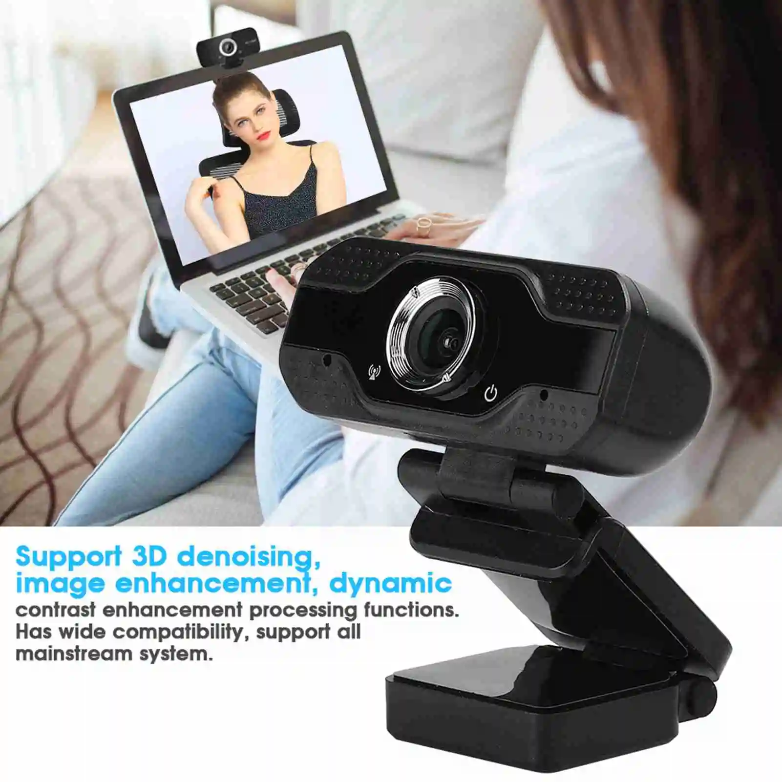 1080P Desktop Computer Camera USB Online Class Webcam with Microphone Computer Camera Drive  Camera USB Camera PC Webcam-2