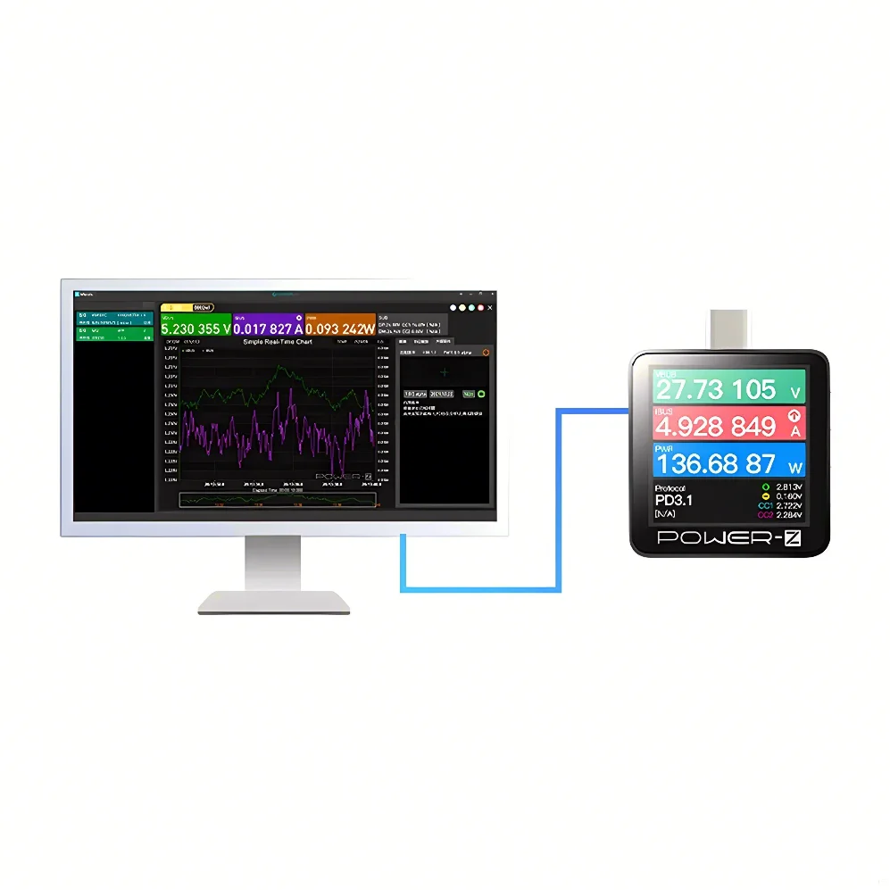 Power-Z KM003C Portable Type-C Fast Charging Tester PD3.1 QC5.0 240W Mxa Digital Voltmeter & Ammeter Power Bank Tester-5