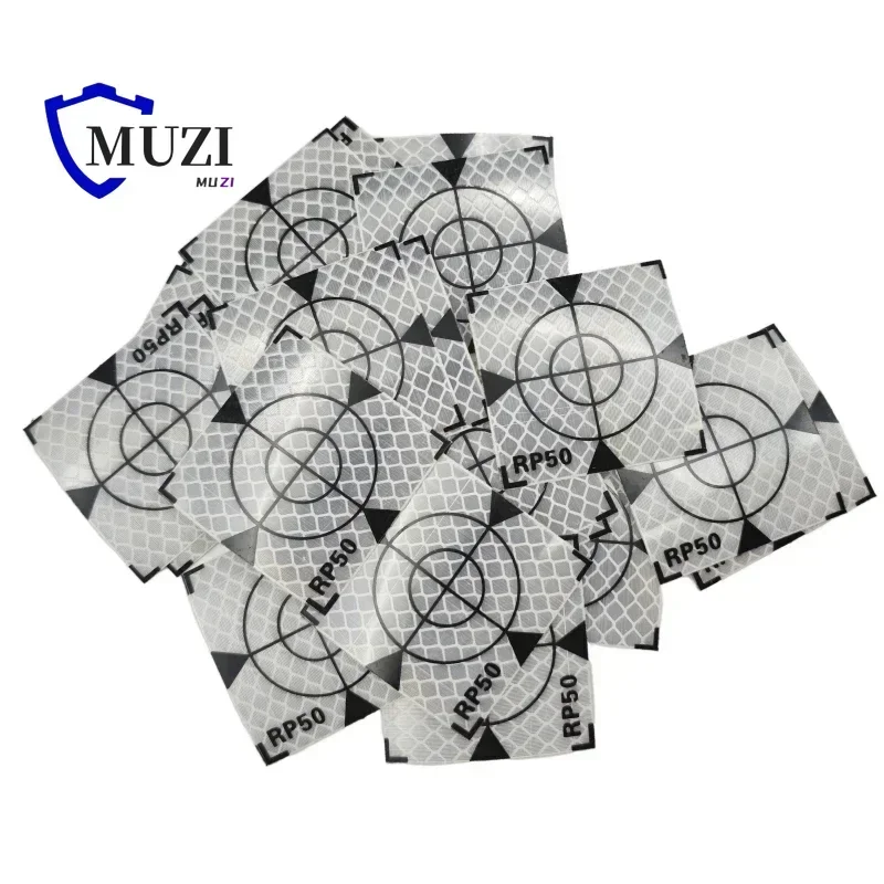 100pcs Size 20 30 40 50 60 80mm Reflector Sheet For Total Station Survey Geography Fluorescent Green Sheet Reflective Sticker-2