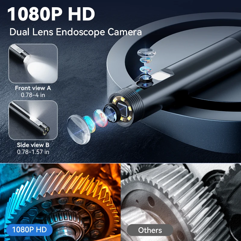 Wireless Endoscope Camera 1080P HD 8mm IP67 Waterproof Lens WiFi Inspection Camera 2000mA Battery Snake Camera for Android & iOS-2