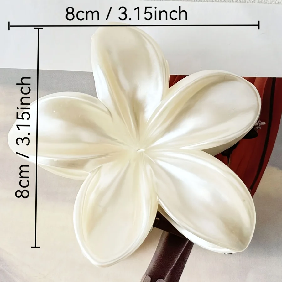 1pc Acrylic Flower Hair Claw, Elegant & Chic, Large Size, Floral Design, Versatile Hair Accessory for Half-Up Hairstyles-5