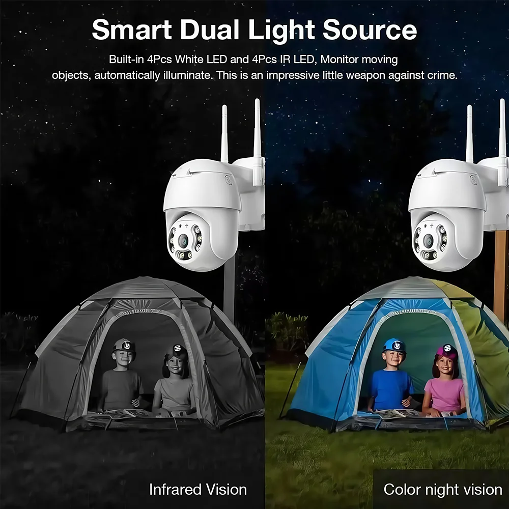 V380 Pro Security Camera 4K 8MP Ultra HD WIFI PTZ Dual Light Surveillance Camera Outdoor Wireless WIFI Smart Net Camera V380PRO-4