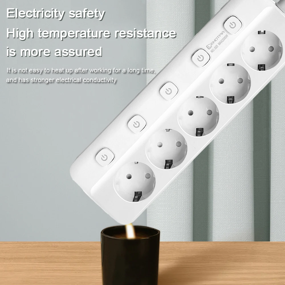 Power Strip EU Plug AC Outlets Multitap Socket Extension Cord Electrical Independent control switch Network Filter Adapter-4