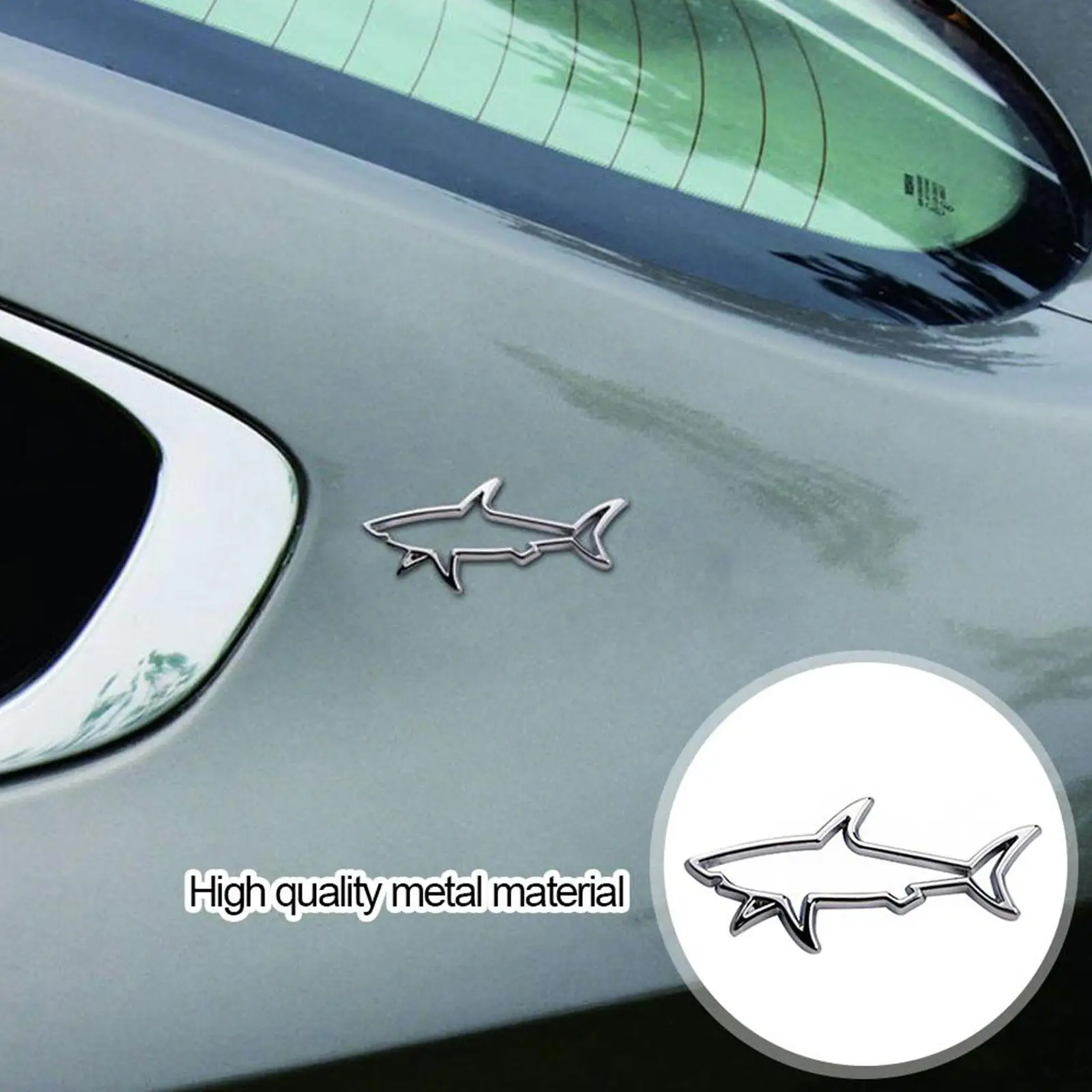 3D Metal Car Styling Sticker Hollow Fish Shark Emblem Badge Decals Automobiles Motorcycle Computer Fuel Cap Accessories Decals-4