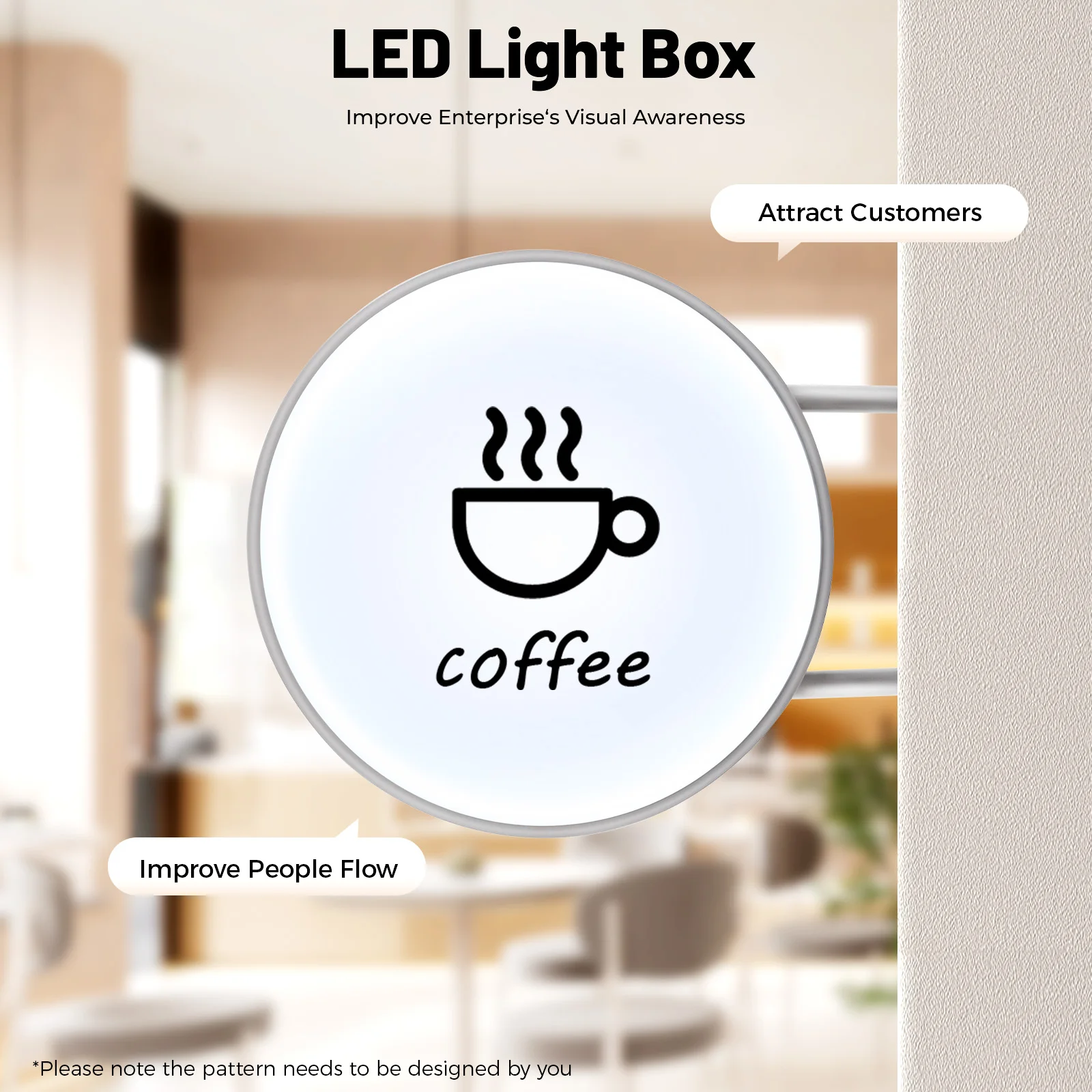 20Inch Round LED DoubleSided Advertising Light Box EU Plug 220V IP67 Waterproof for Store Display-2