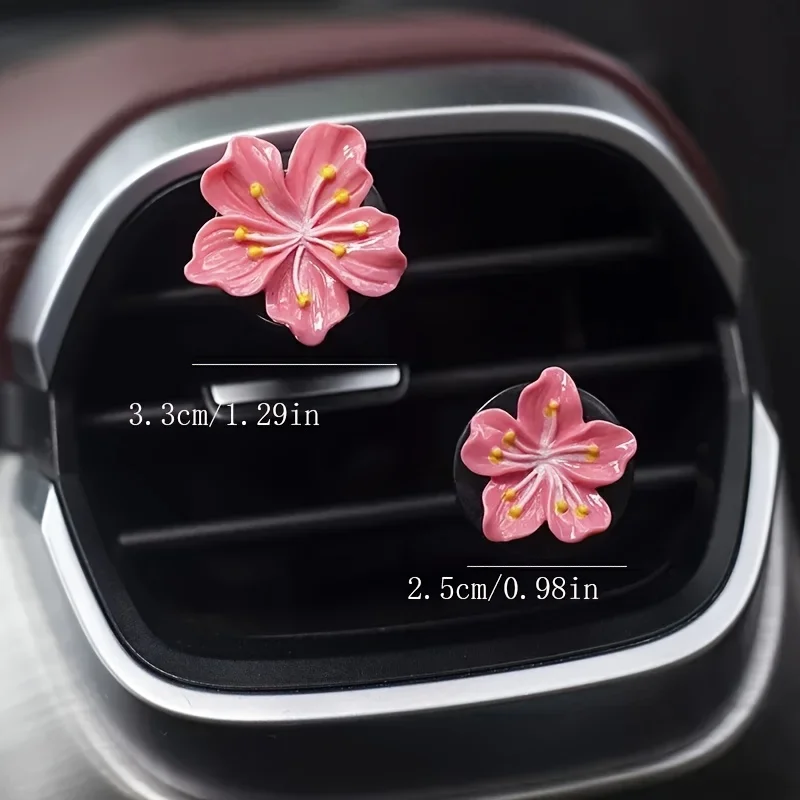 2pcs Car Perfume Clip Flower Air Outlet  Decorations Car Air Conditioner Air Vent Personalized Interior Decoration Accessories-2
