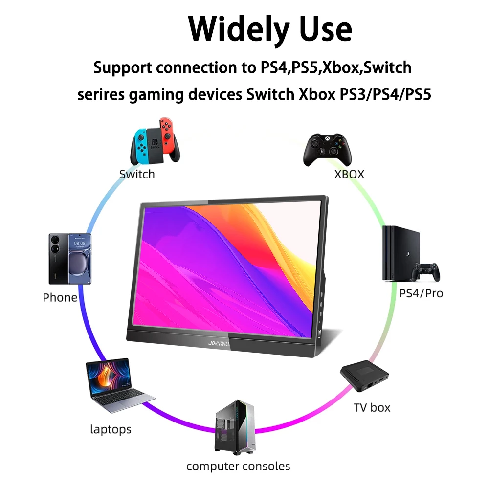 Computer Monitor 15.6inch 1920X1080 Portable Monitor HD IPS Panel LCD Touchscreen Type-C HDMI-Compatible For Switch Xbox Laptop-6