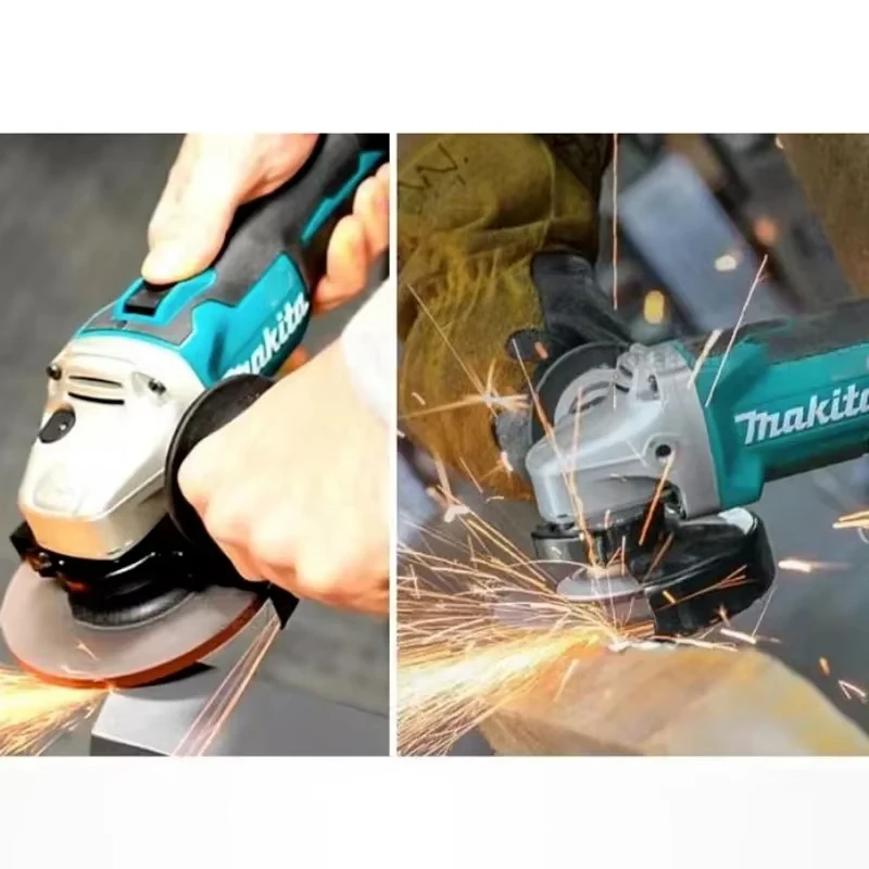 Makita DGA404 125mm/100mm Brushless Lithium Electric Angle Grinder Rechargeable Cutting Machine High Power Polishing Machine 18V-6