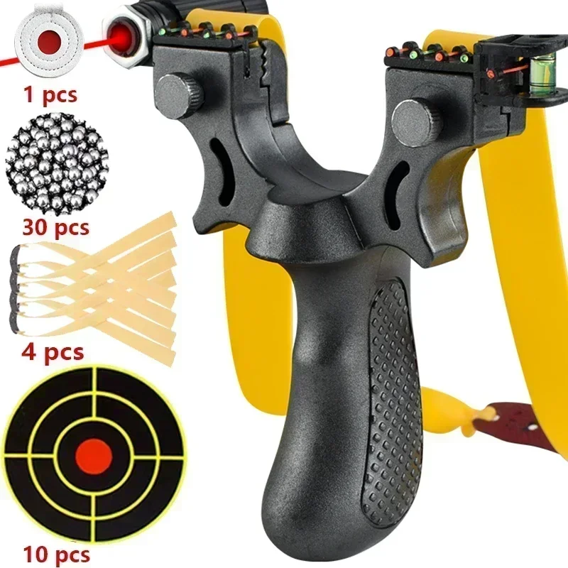 Laser Pointing Slingsshot 10 Style Precision Aiming Slingshot High Precision Sling Outdoor Hunting Shooting Accessories Caza
