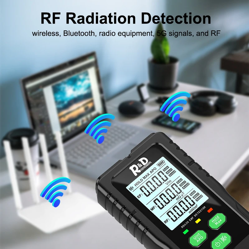 R&D RD630 Electromagnetic Field Radiation Detector Tester EMF Meter Multifunctional Handheld Portable Radio Frequency Warn Meter-5