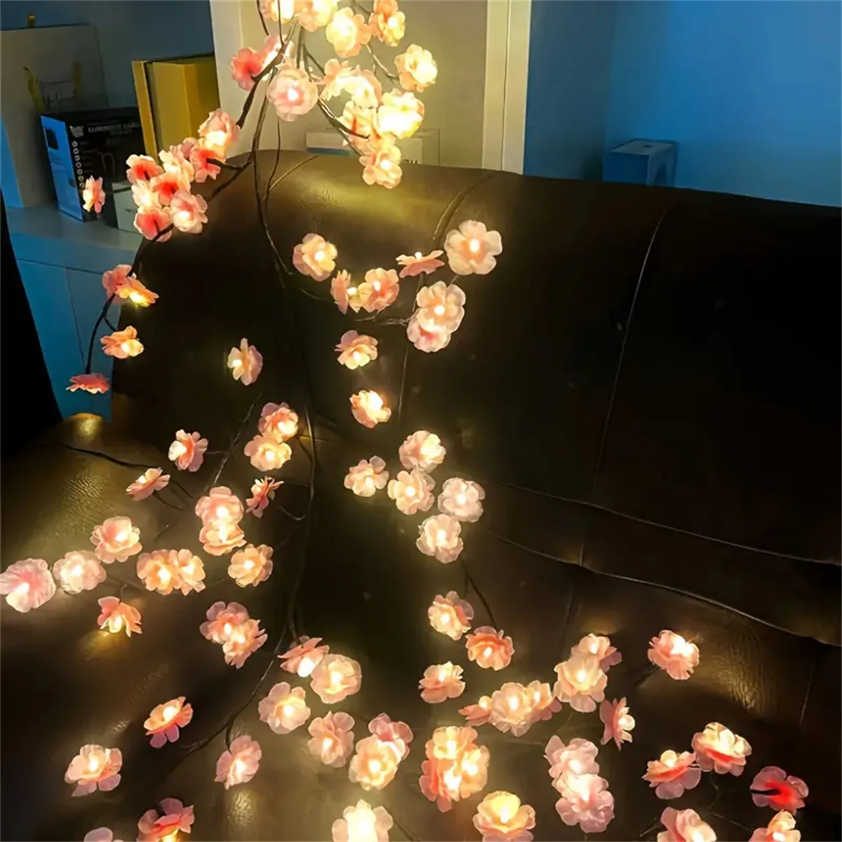Cherry Blossom 96 Led USB Tree Branch Rattan Lights 8 Modes Colorful String Lamp Valentine Christmas Wedding Bedroom Decoration-2