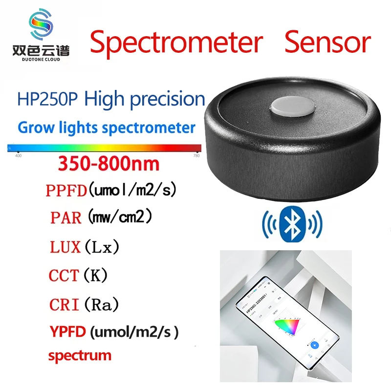 PAR Light PPFD Spectrometer for grow lights HP330P light Spectrum meter lux CCT CRI tester-2