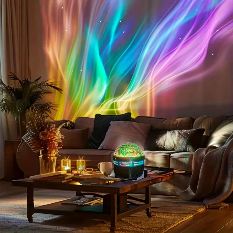 Northern Lights Projector LED Night Light Remote Starry Sky Light Starry Sky Light RGB 7Modes USB Plugin for Kids Room Party KTV-3