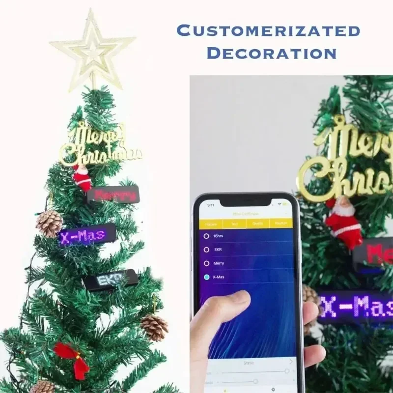 Rechargeable Bluetooth Digital LED Badge Insignia DIY Programmable Scrolling Message Board Mini LED Display LED Name Tag-3