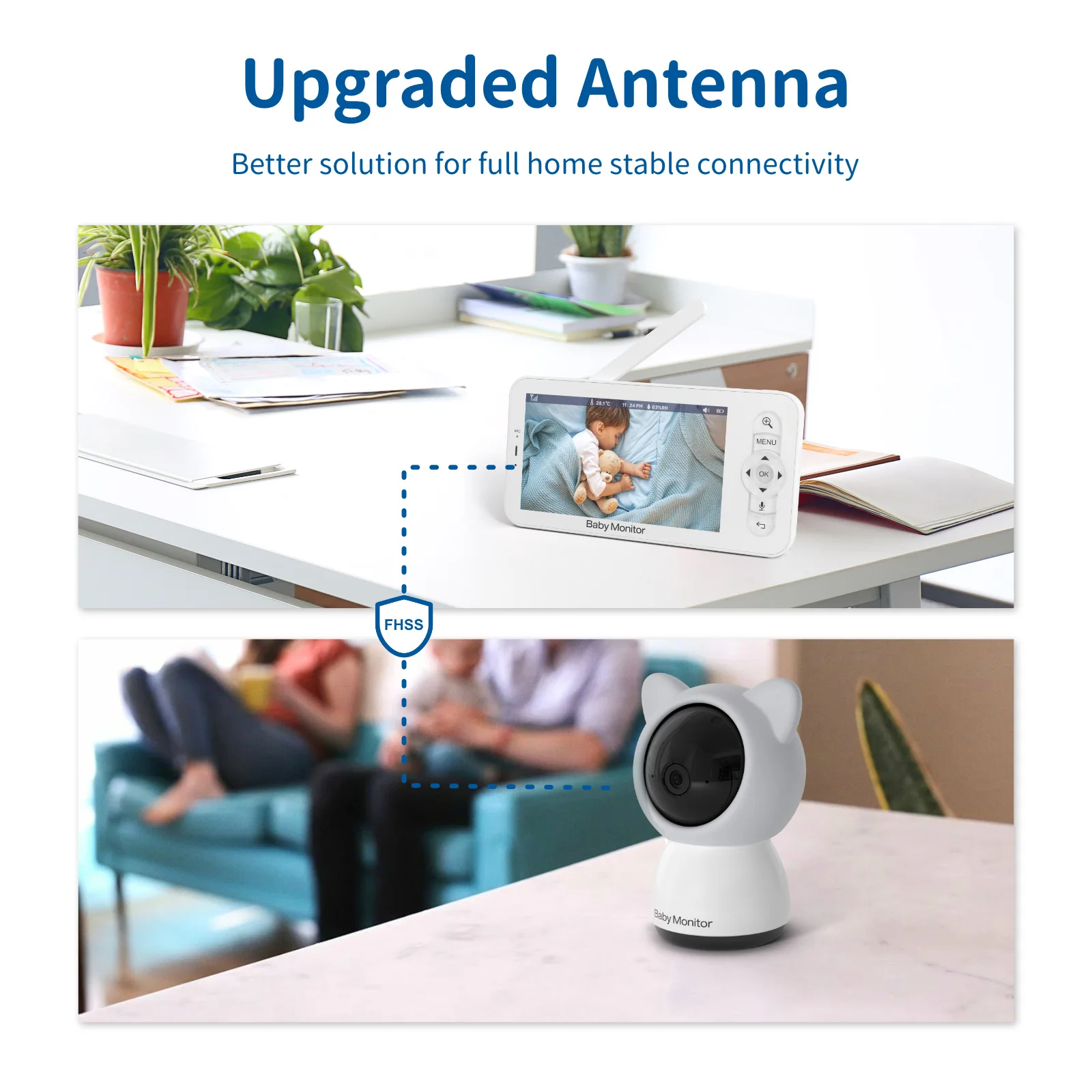 Wifi Baby Monitor Babyphone Video Baby Camera Bebe Nanny HD 5 Inch LCD Mobile Phone APP Control PTZ Lullabies For New Born-6
