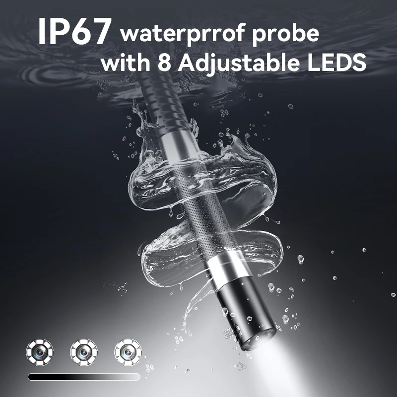 Articulating Borescope 1080P 360° Steering Endoscope with Articulation Cars Inspection Camera with 8 LED Lights for Android/IOS-4