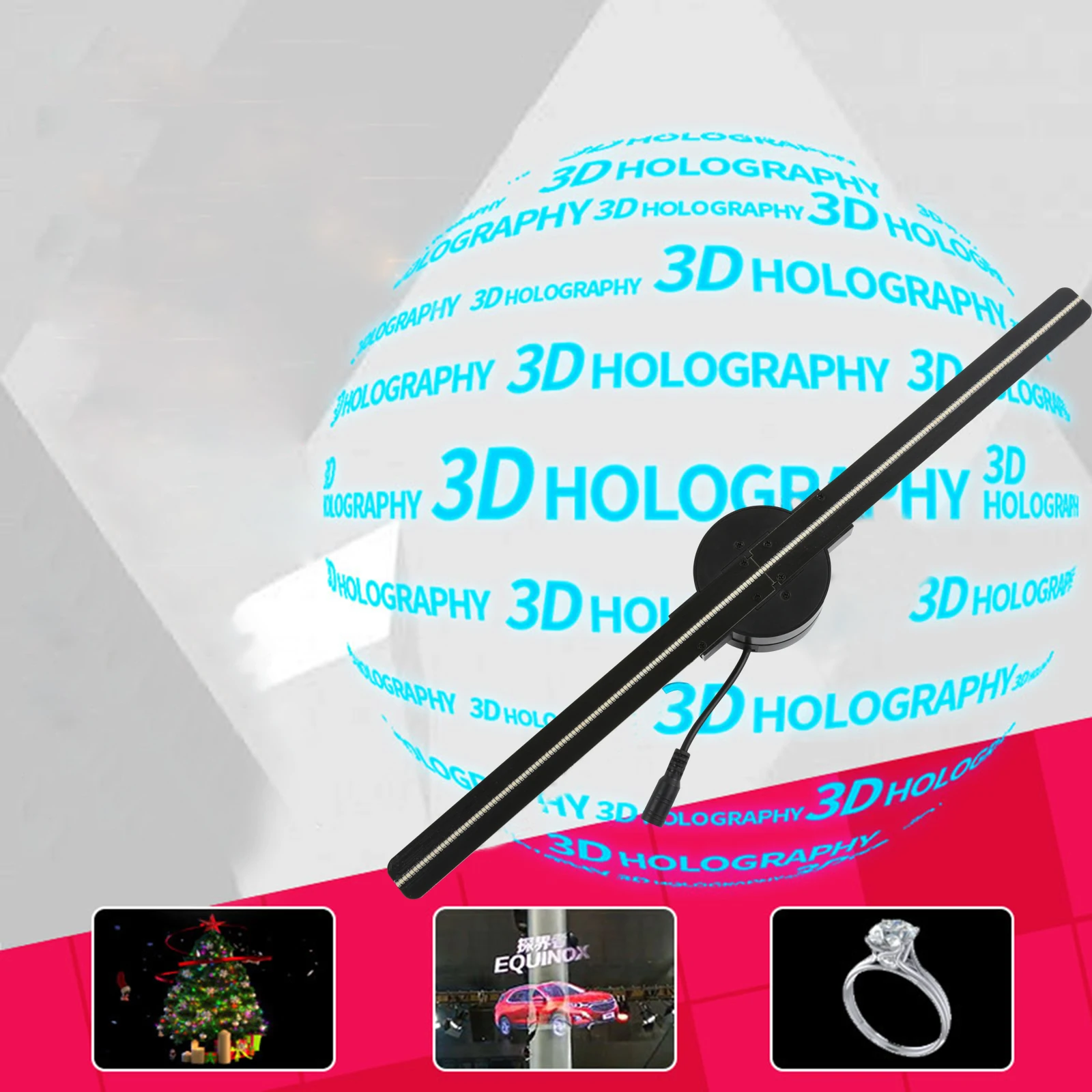 42cm3D HD Hologram Fan Projector 224LED Sign Holographic Player Support Image Video Shop Bar Party Advertising Display AD Lights-2
