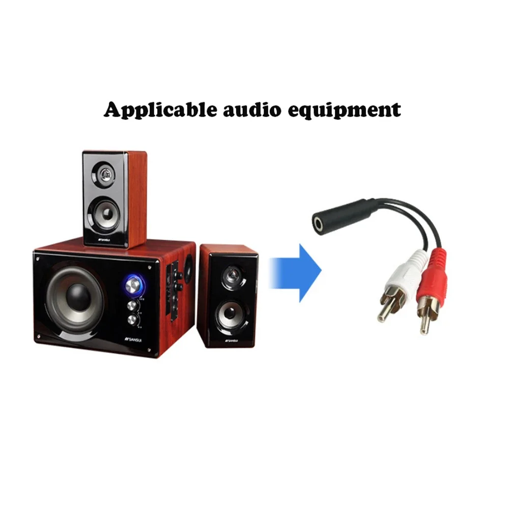 3.5mm Jack Male to 2 RCA Female Jack RCA Stereo Y Audio Cable Converter Adapter High Quality wholesale-5