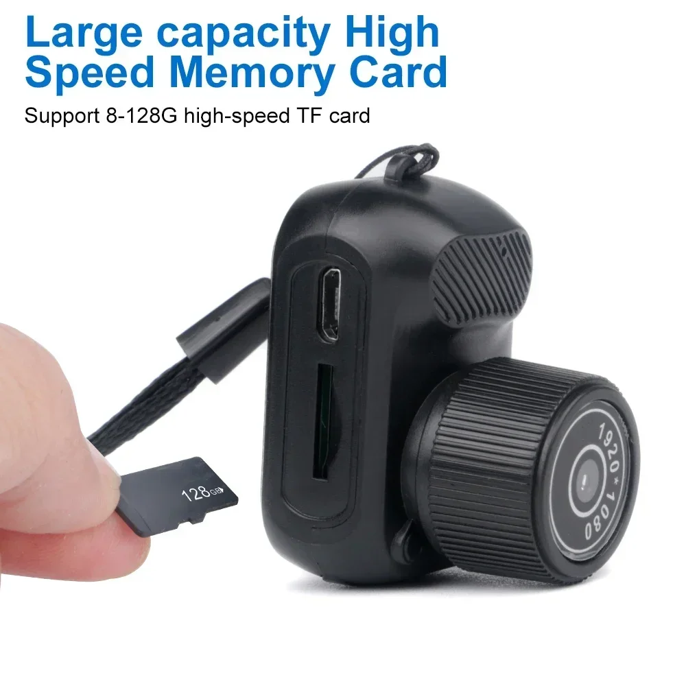 Retro Mini Camera with Screen Indoor Home Outdoor 1080p HD Portable Very Small Cam Video Support TF Card Holiday Gifts Y3000-3