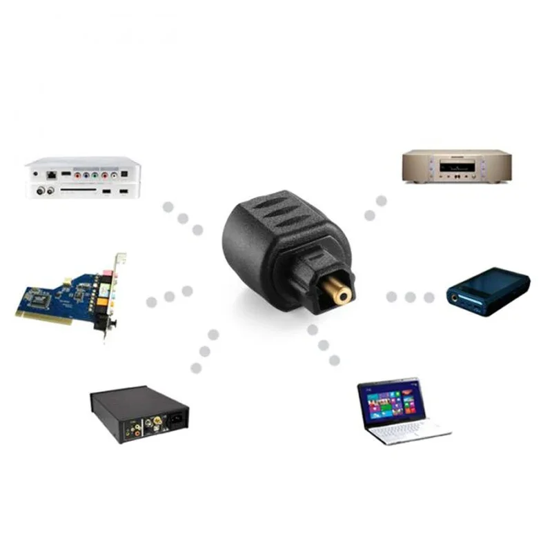 Mini Optical Audio Adapter 3.5MM Female Jack To Digital Toslink Male Plug for Amplifier Player DVD-6
