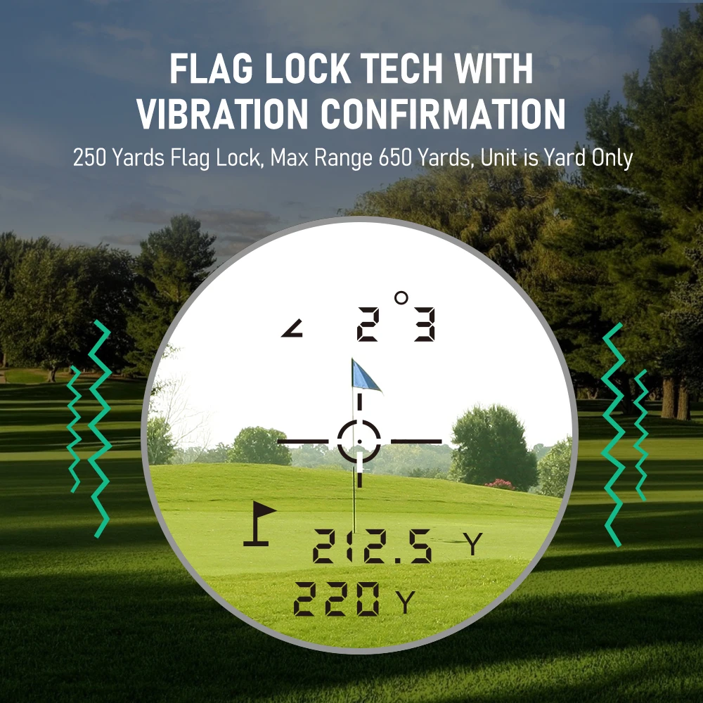 REVASRI Golf Rangefinder Rechargeable Distance Meter with Slope Switch and Flag Lock Vibration for Golfing Promotion and Hunting-4