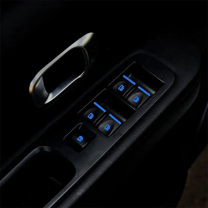 18Pcs/set Car Luminous Door Window Lift Button Stickers Car Windows Control Panel Decals Car Interior Sticker Auto Accessories-4