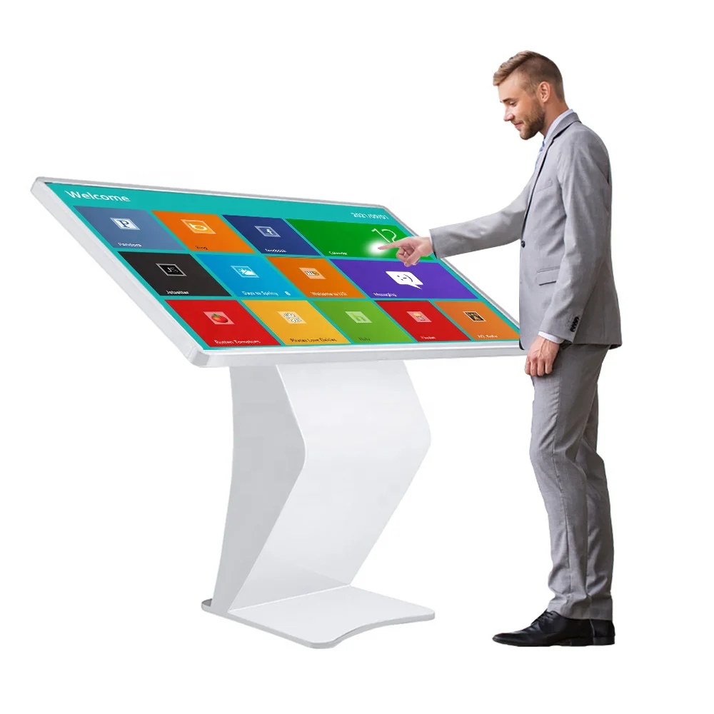 Horizontal All in One Stand Touch Screen Self Service Kiosk 10-point Android System Win System 32" LED Screen 1920 *1080