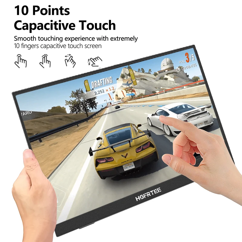 HGFRTEE 14.1inch Portable Monitor Touch Screen 400cd/m² Laptop Second Screen Dispaly HDMI-Compatible For Switch PS4/5-2