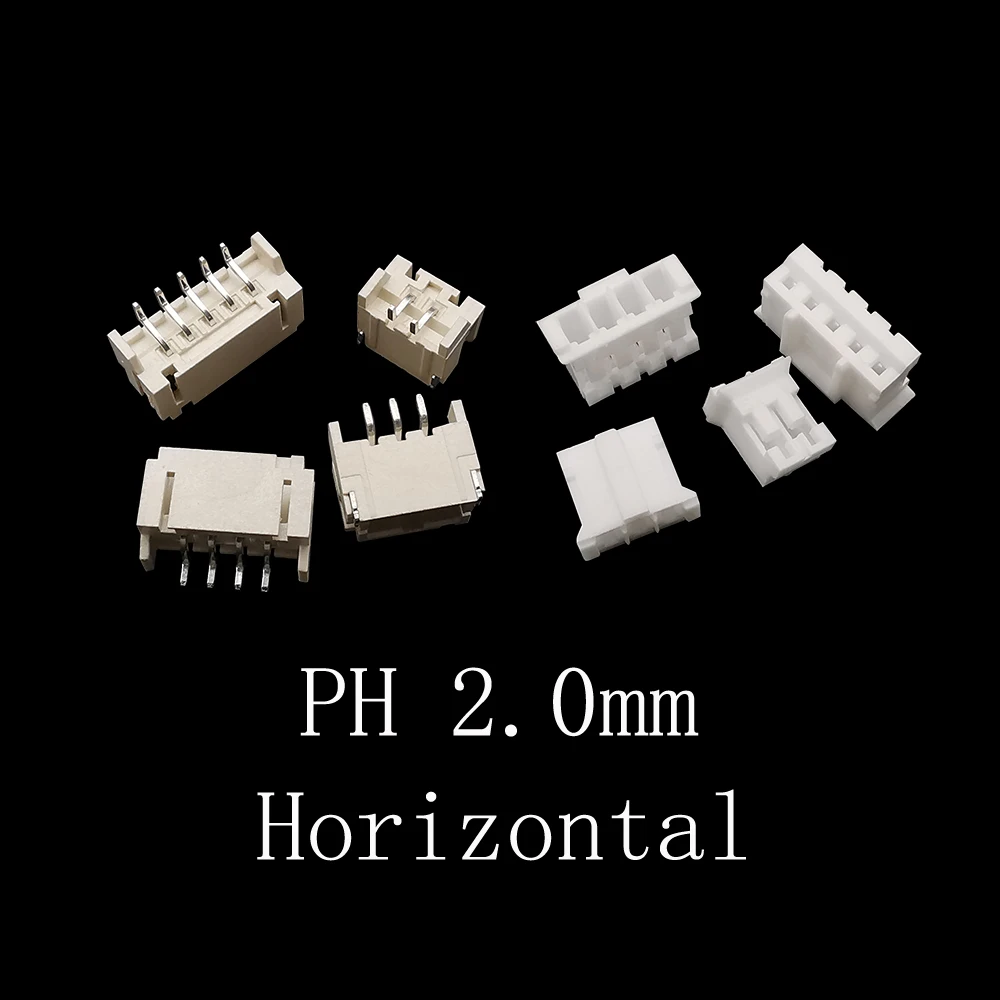 1Box JST PH 2.0mm / XH 2.54mm Pitch 2 3 4 5 Pin Male Plug Female Housing Terminal Pin Header Wire Connector Horizontal/Vertical-2