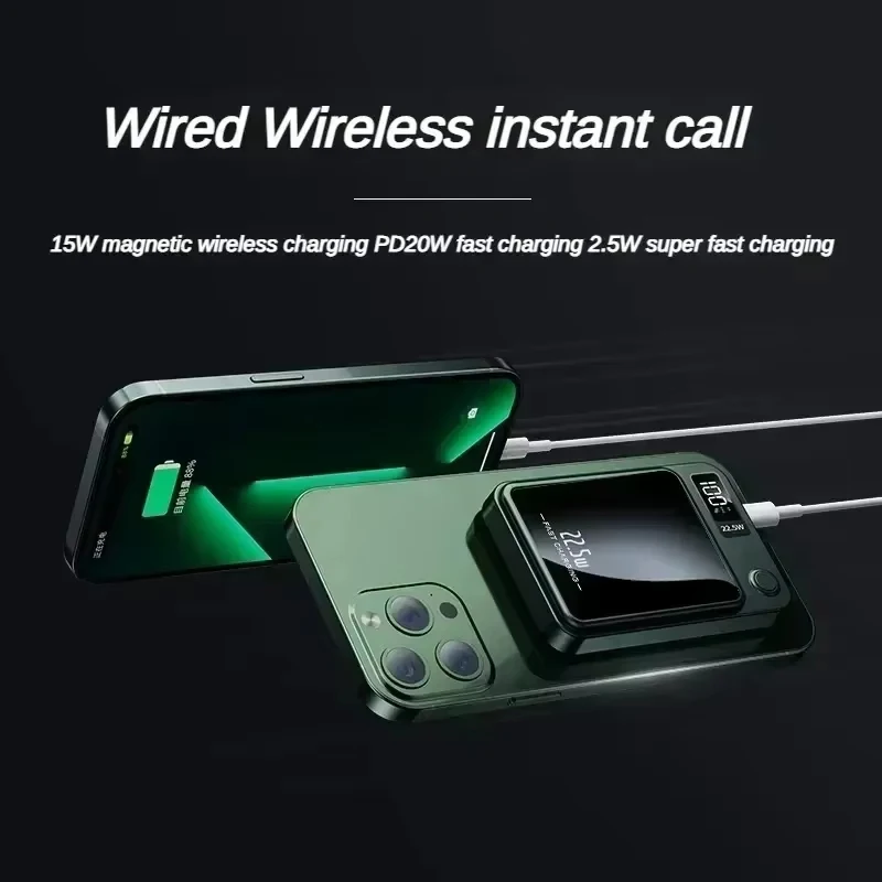 10000mAh Wireless Magnetic Power Bank 22.5W Fast Charging Portable External Battery PowerBank Adapter For iPhone Huawei Samsung-6