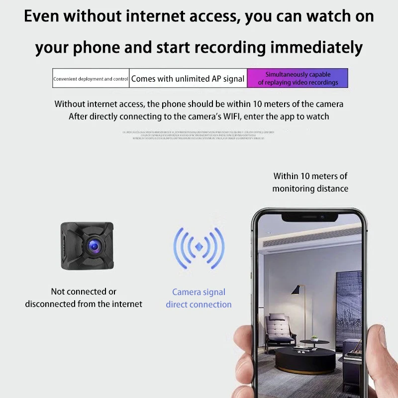 Xiaomi 4K Wireless Mini Camera Motion Detection Monitor WiFi IP/AP Remote Rechargeable Home Surveillance With Long Battery Life-3