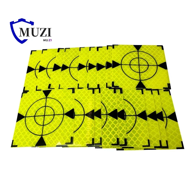 100pcs Size 20 30 40 50 60 80mm Reflector Sheet For Total Station Survey Geography Fluorescent Green Sheet Reflective Sticker-4