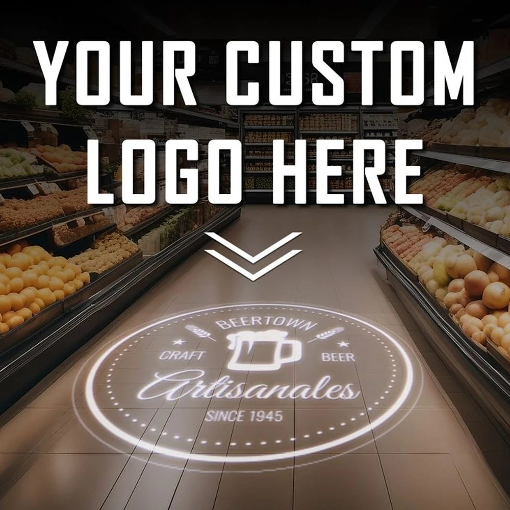 Custom Gobo Projector Light Custom Logo Lights Outdoor LED Rotating Customize Logo Spotlight for Commercial Shop Entrance Floor-3