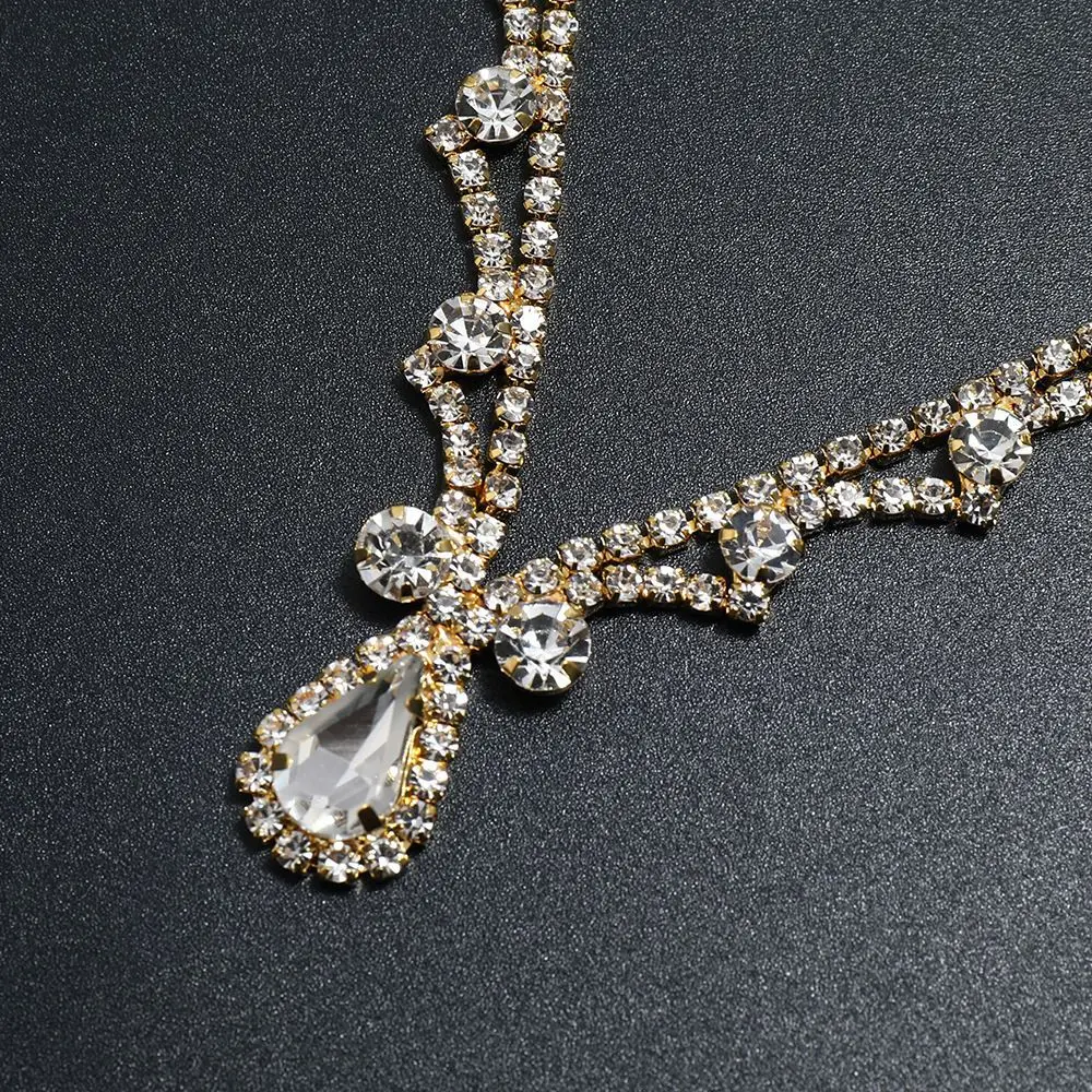 New Rhinestone Tiara Simple Water Drop Forehead Chain Bride Forehead Pendant Jewellery Hair Accessories-3