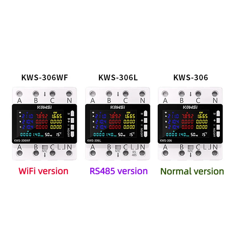 TUYA Wifi Power Energy Meter AC Monitor AC 85-290V 80A 3 Phase 4-wire DIN Rail Over Under Voltage Protector Electricity Meter-5