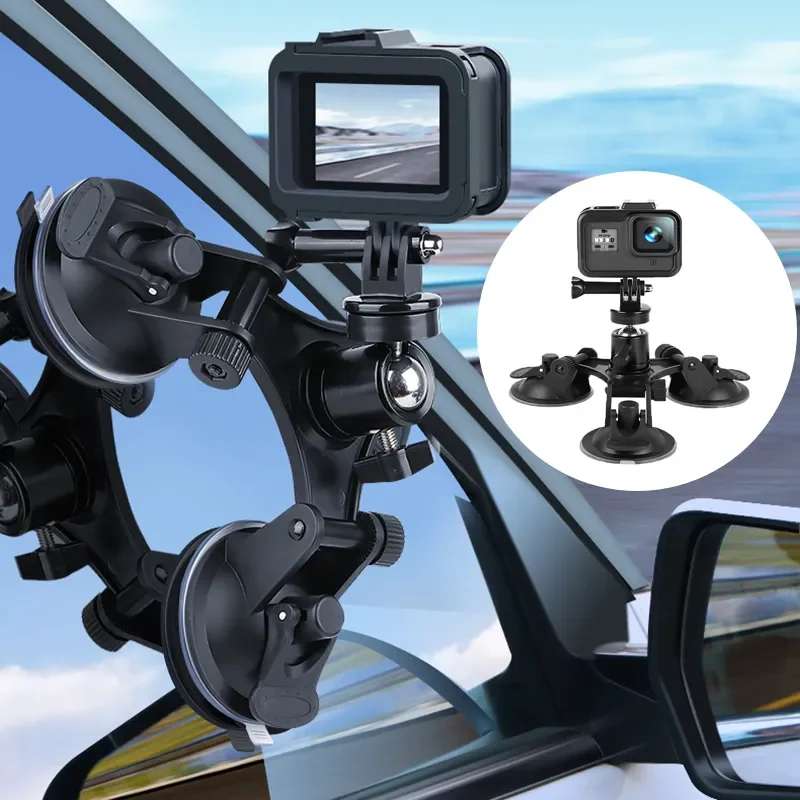 Action Camera Suction Cup for GoPro Hero11 10 9 8 7 6 Black SJCAM SJ7 Yi 4K Go Pro Mount Glass Sucker Action Camera Accessories-2
