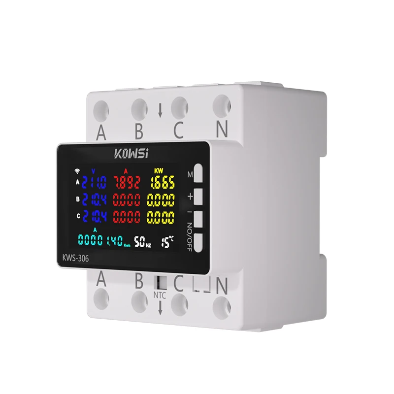 TUYA Wifi Power Energy Meter AC Monitor AC 85-290V 80A 3 Phase 4-wire DIN Rail Over Under Voltage Protector Electricity Meter-6