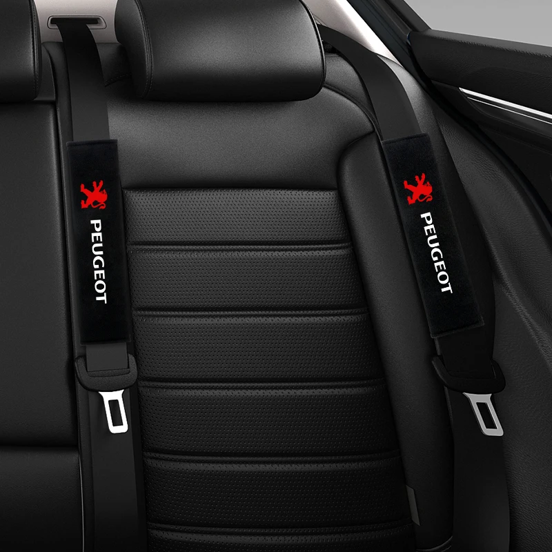 2PCS Car Interior Accessories Auto Seat Belt Cover Shoulder Pads For Peugeot 206 307 308 3008 207 208 407 508 2008 Car Styling-5