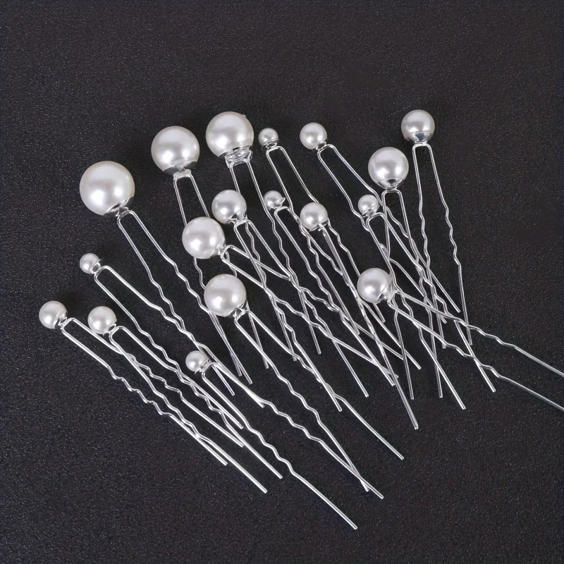 18Pcs Wedding Pearl Hair pins For Women Bride Bridal Hair Accessories Fashion Women Hair Clips Many Wedding Hair Jewelry Hairpin-4