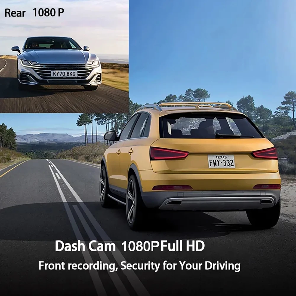 4-inch 1080P Dash Cam for Cars Touch Screen Car DVR Video Recorder Rear View Camera for Vehicle 24H Parking Monitor Black Box-3