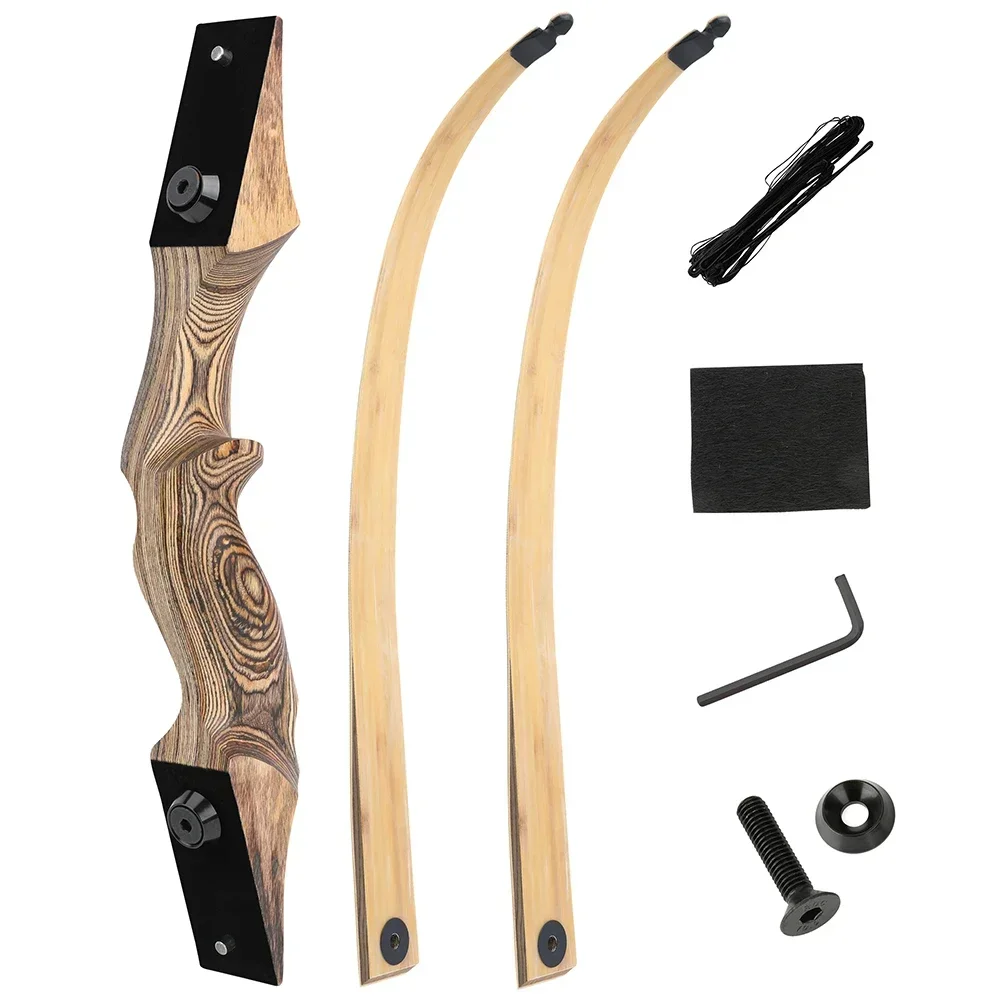 BLACK HUNTER 60'' Recurve Bow 25-60lbs Right/Left Hand Bow Tech Wood Traditional Bow Wooden Split Archery Bow For Hunting-5