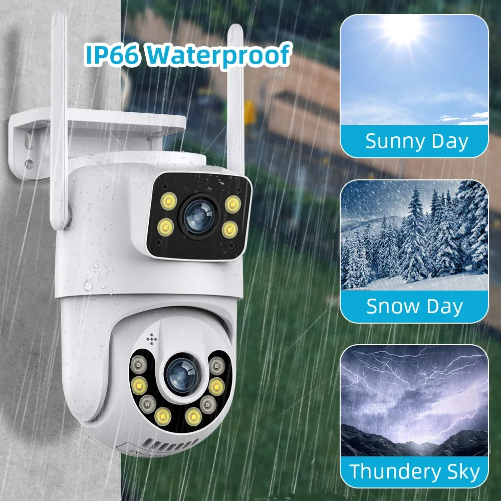Outdoor Wireless Security IP Camera 4K 8MP HD Dual Lens External Wifi PTZ Camera Auto Tracking Street Surveillance Camera iCsee-2